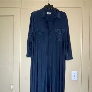 L'AGENCE Elegant Navy Long Sleeve Dress